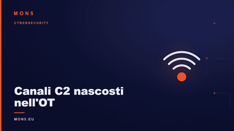 Schema di canali C2 nascosti in una rete OT con traffico APT