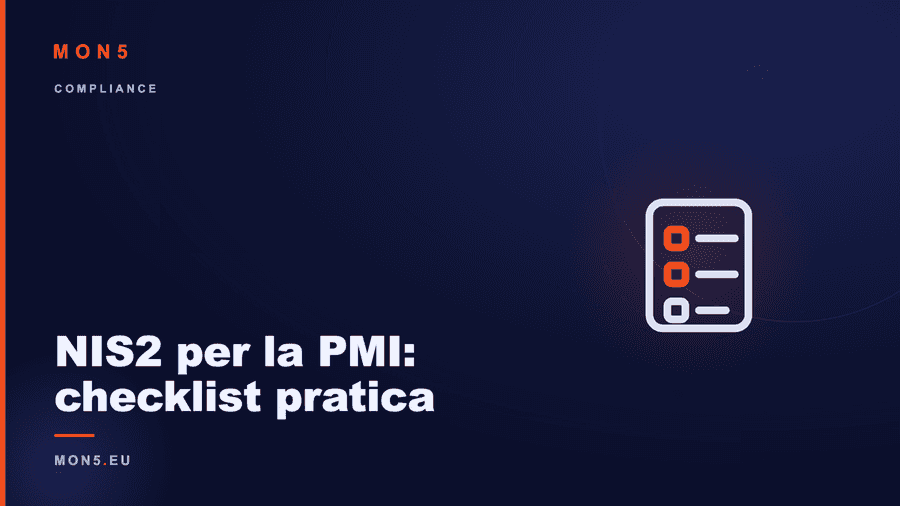 Checklist di compliance NIS2 su sfondo industriale con apparecchiature di controllo
