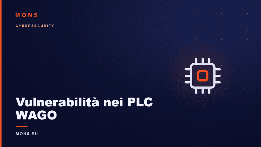 Controllore PLC industriale WAGO con indicatori di stato e cavi di campo collegati in un quadro elettrico