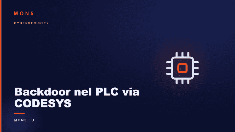 Rappresentazione di un PLC industriale compromesso con una catena di vulnerabilità CODESYS
