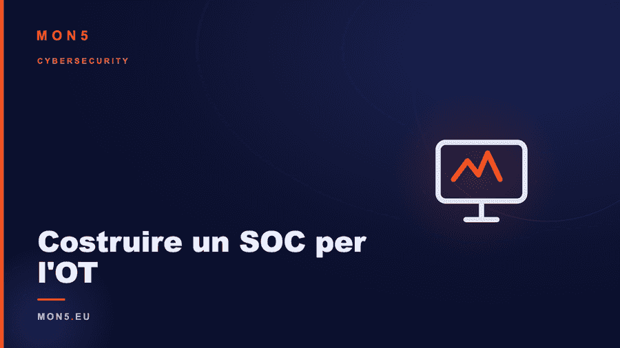 SOC con sensori di monitoraggio rete OT e dashboard di analisi industriale