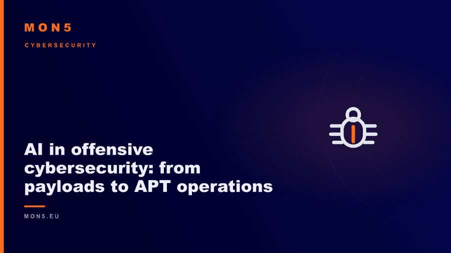 Screen showing malware code and AI symbols highlighting automated payload generation